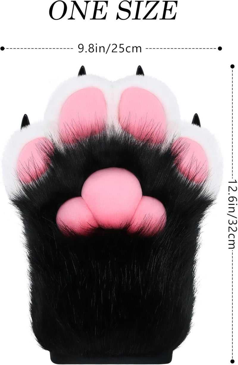 BNLIDES Cosplay Fursuit Paw Gloves Furry Claw Gloves Built-in Whistle Decompression Toys Costume Party Accessories for Adult - Image 4